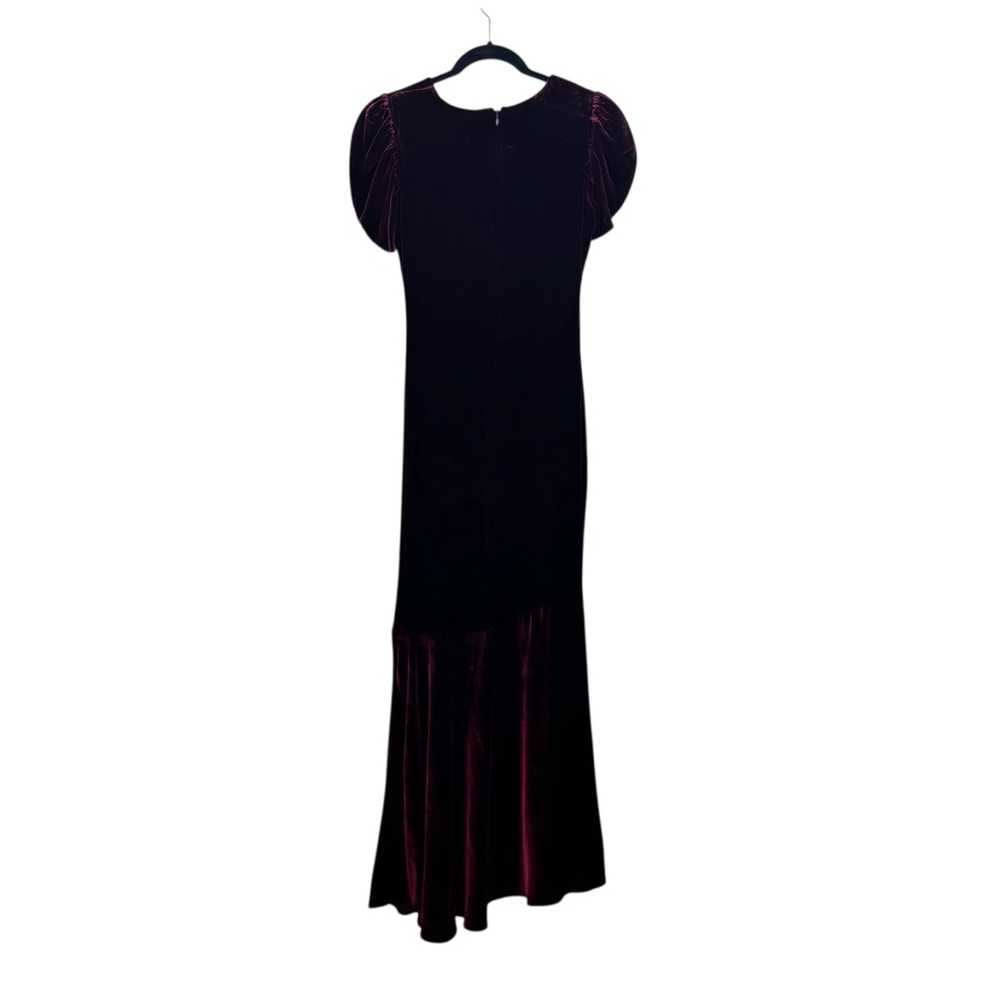 Shoshanna Marise Velvet High Low Gown in Burgundy Formal Special Occasion Sz. 0 - Picture 6 of 13